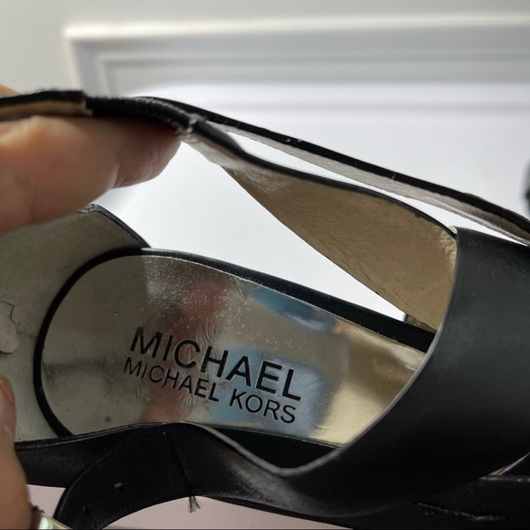 Michael Kors black leather heel sandals size 10 - Picture 6 of 6